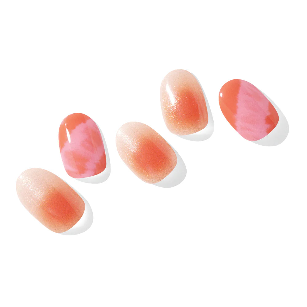 Ohora-Deutschland-UV Nagelfolie-Nail wraps-UV Ohora N Tiedye Sunset US Size-Blush&Cherry - Blush and Cherry