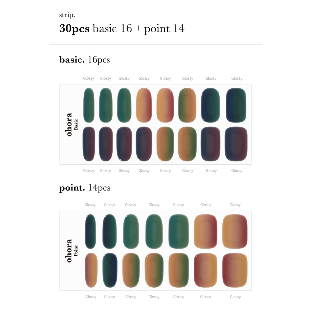 UV Ohora N Autumn Ombre US Size-Blush&Cherry-Ohora premium UV Gel Folien - Blush and Cherry