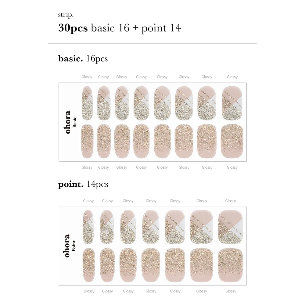 UV Ohora N Golden Glint US Size-Blush&Cherry-Ohora premium UV Gel Folien - Blush and Cherry