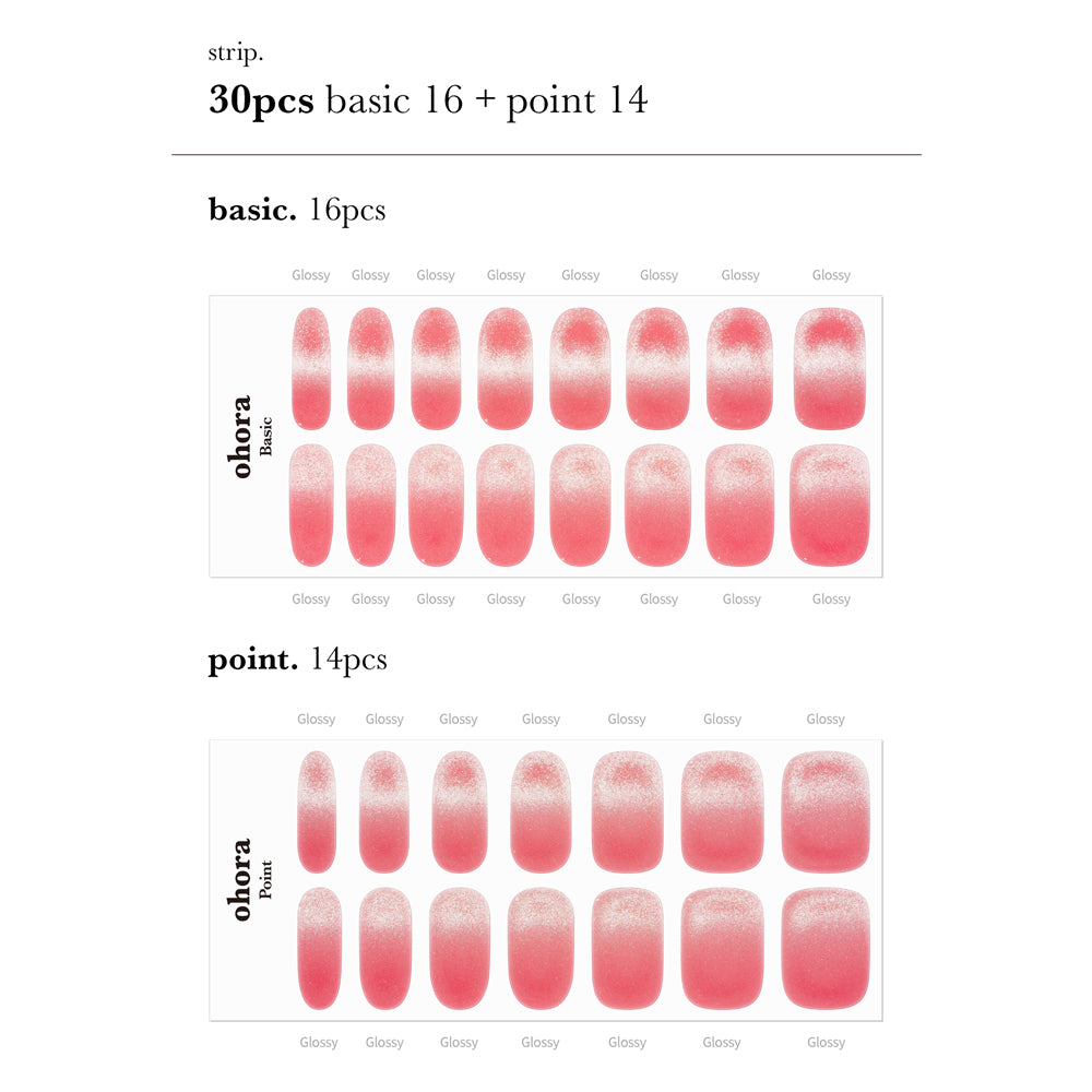 Ohora-Deutschland-UV Nagelfolie-Nail wraps-UV Ohora N Vivid Rosy US Size-Blush&Cherry - Blush and Cherry