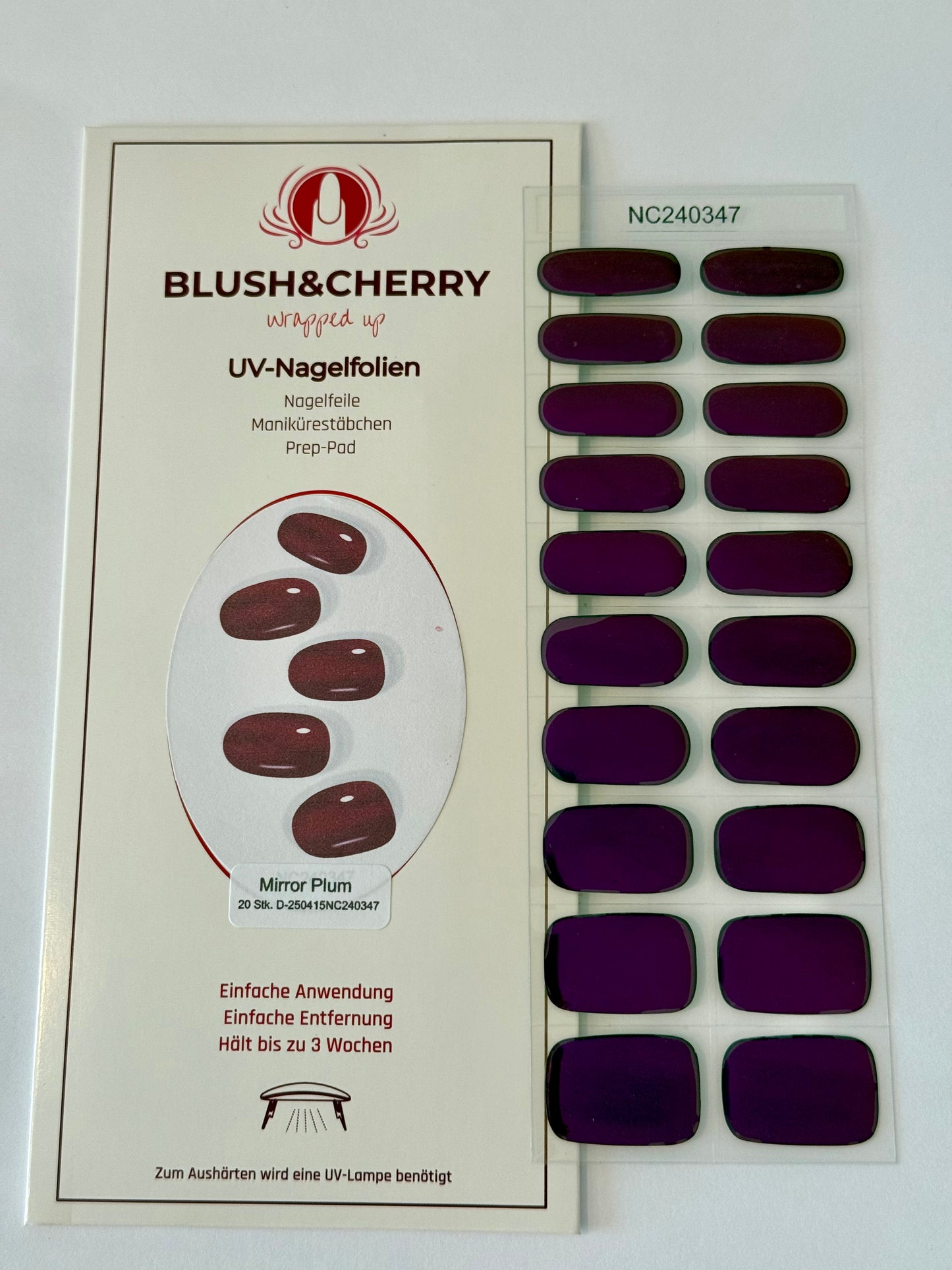 UV Mirror Plum 20er-Blush&Cherry-Blush and Cherry - UV Gel Folien