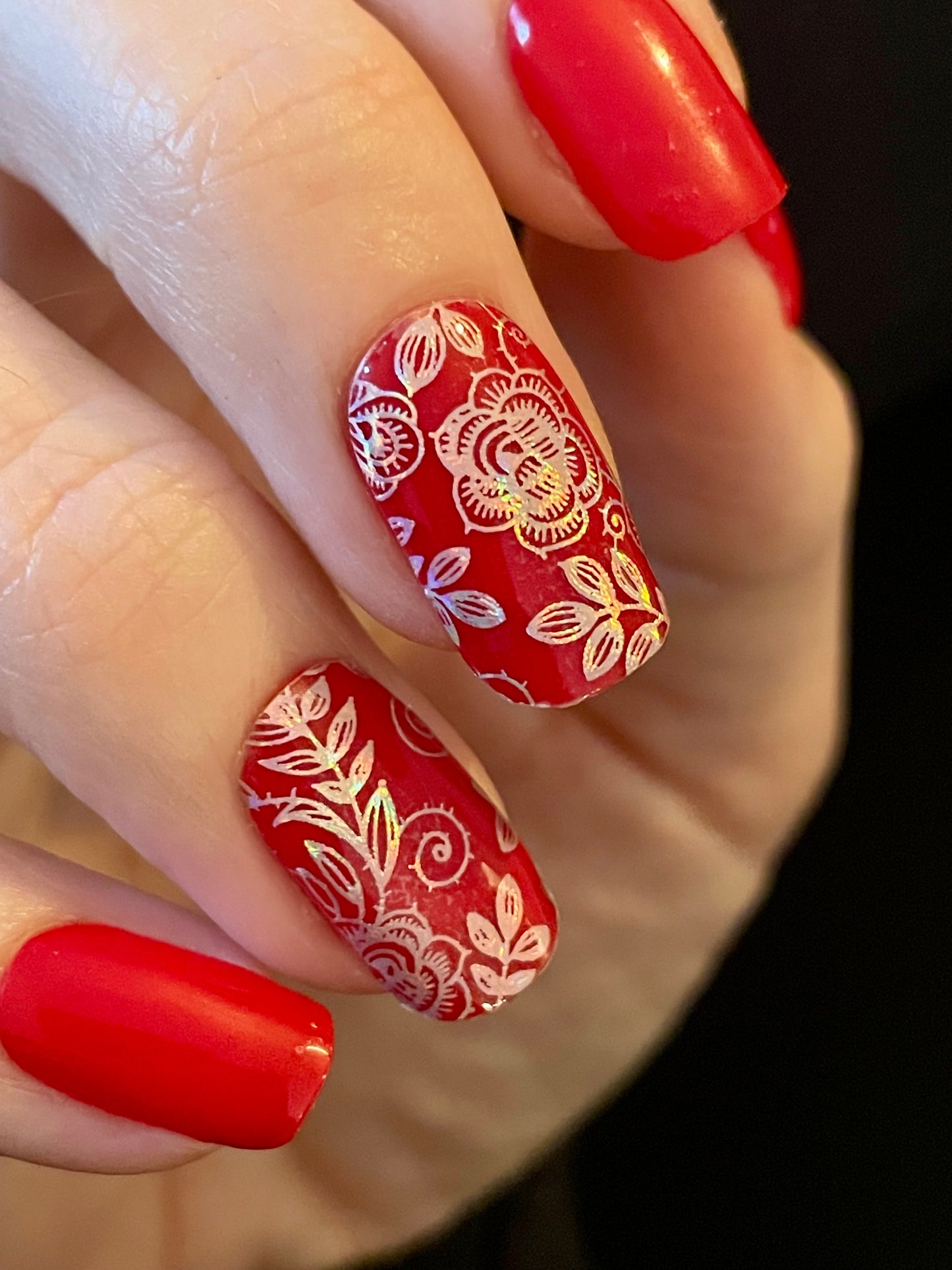 Holo Rose 16er Overlay-Blush&Cherry - Blush and Cherry - Nagelfolien ohne UV