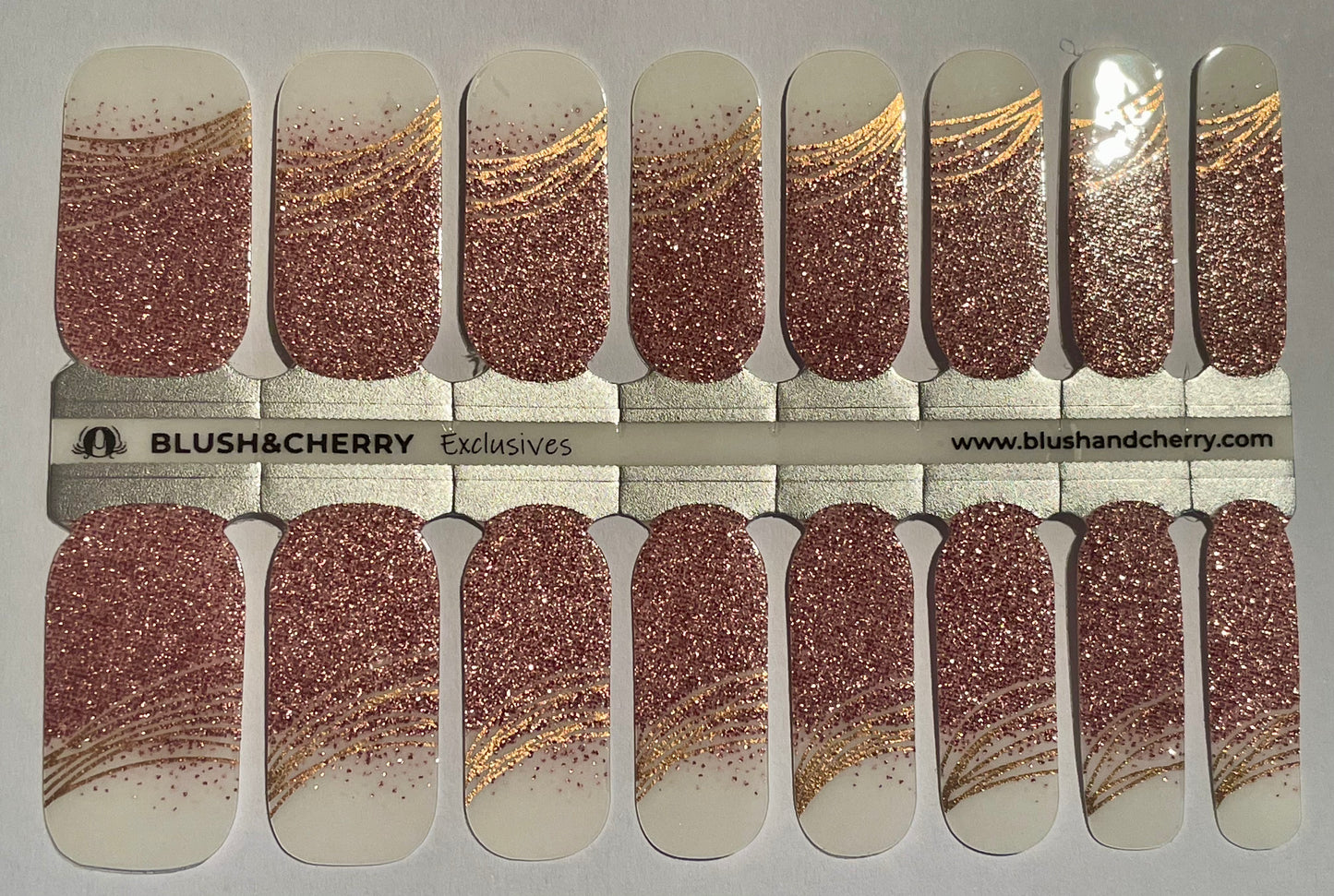 Gleam Spirit 16er Overlay-Blush&Cherry-Exklusiv-Blush&Cherry-Blush and Cherry-Nagelfolien-Non UV-Ohne UV