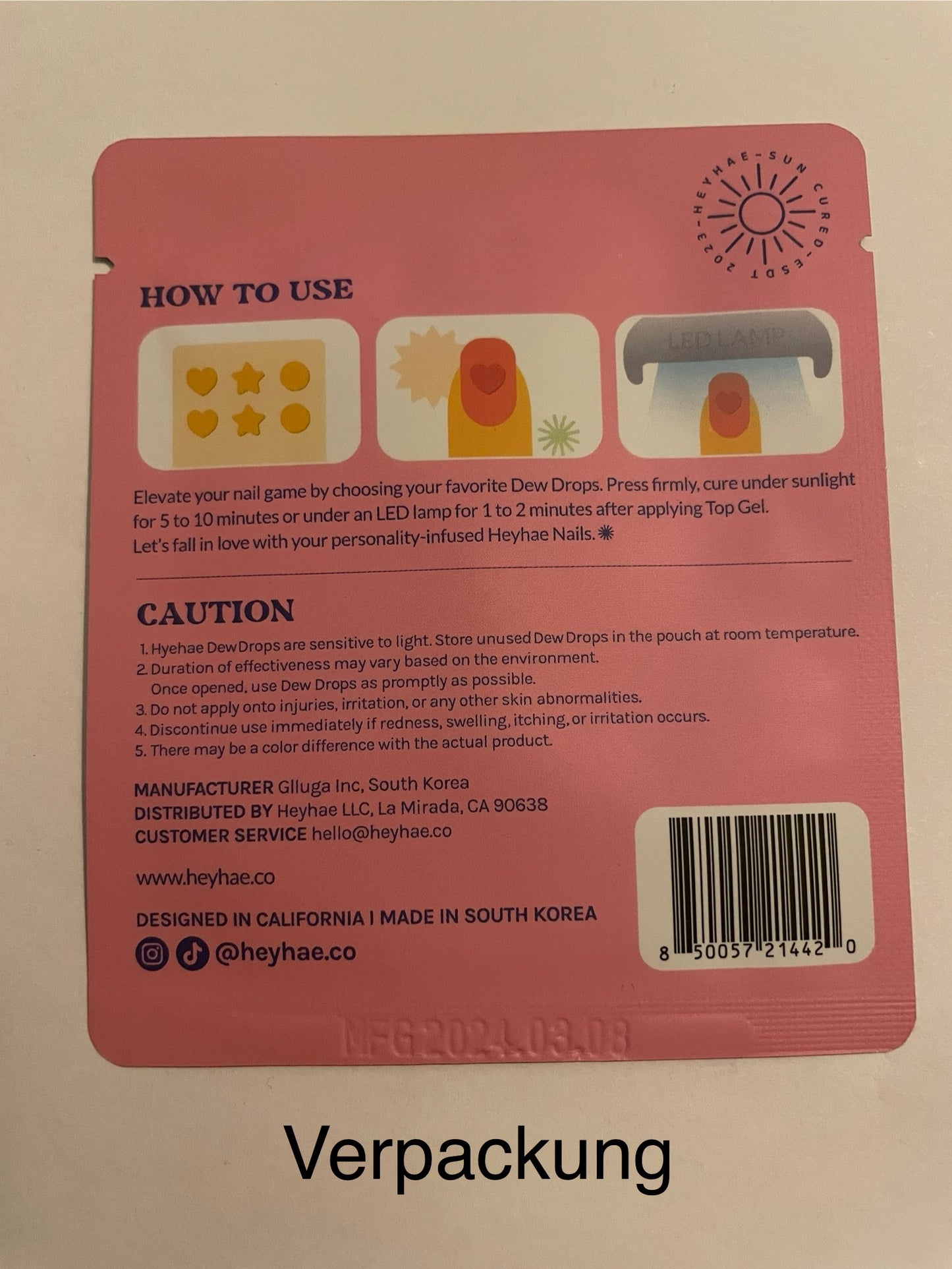 Hayhae-UV Nagelfolien-Premium- Nail wrap - Deutschland - uv gel nagelfolien - Dew Drops (Aurora)-UV Nail Wraps-Blush&Cherry - Blush and Cherry