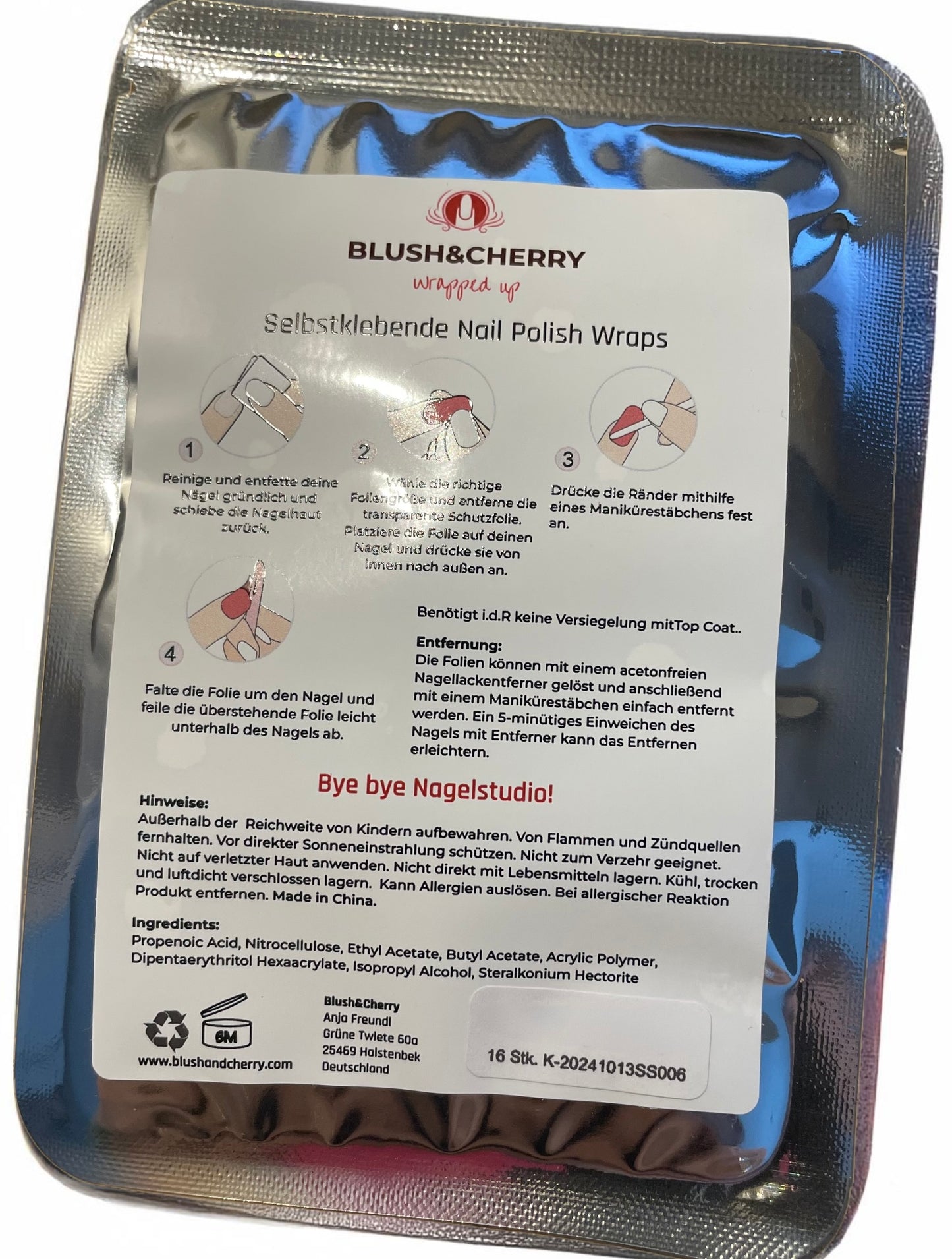 Wildflower Meadow 16er-Blush&Cherry - Blush and Cherry - Nagelfolien ohne UV