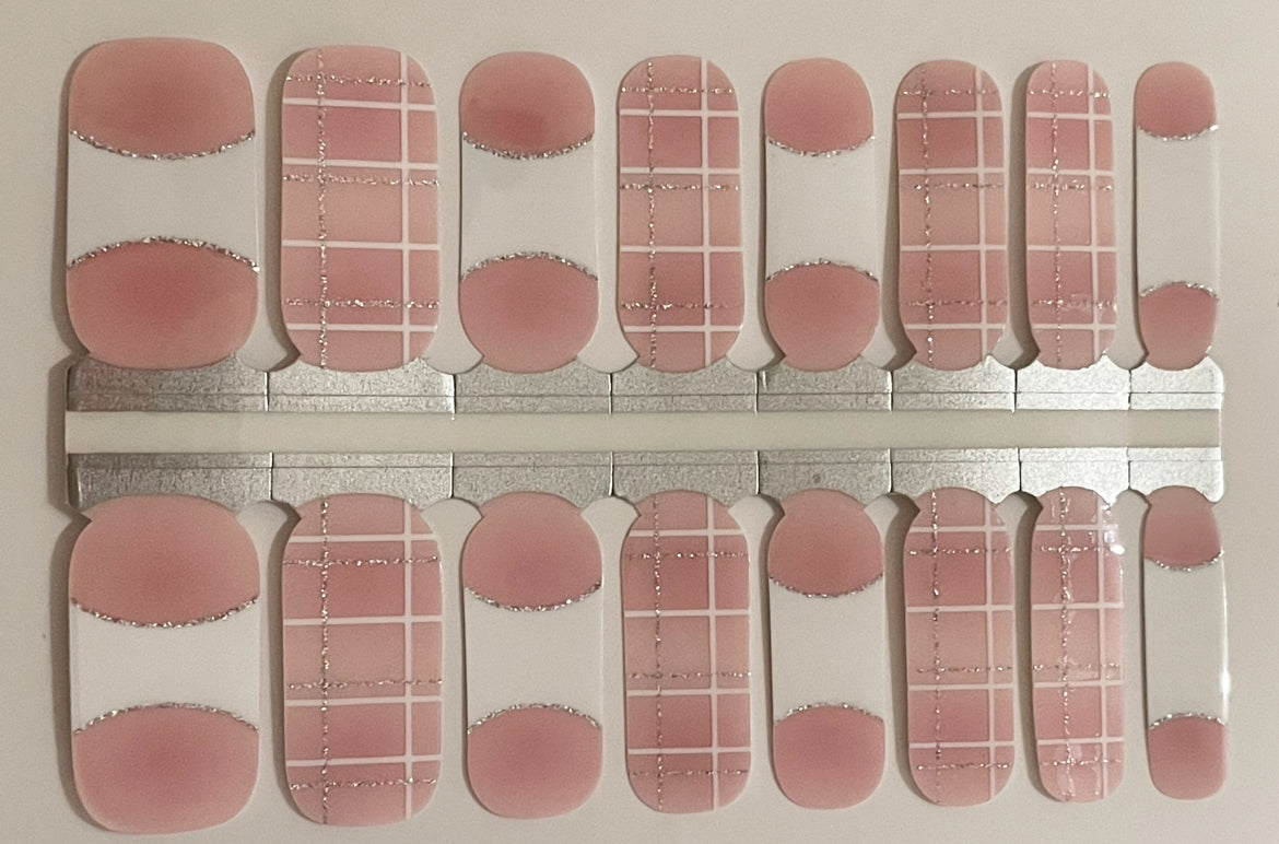 Blush Plaid 16er-Blush&Cherry - Blush and Cherry - Nagelfolien ohne UV