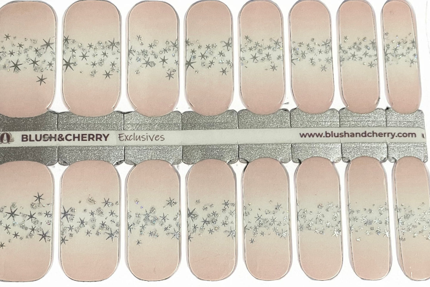 Starfall 16er (auch als Overlay)-Blush&Cherry-Exklusiv-Blush&Cherry-Blush and Cherry-Nagelfolien-Non UV-Ohne UV