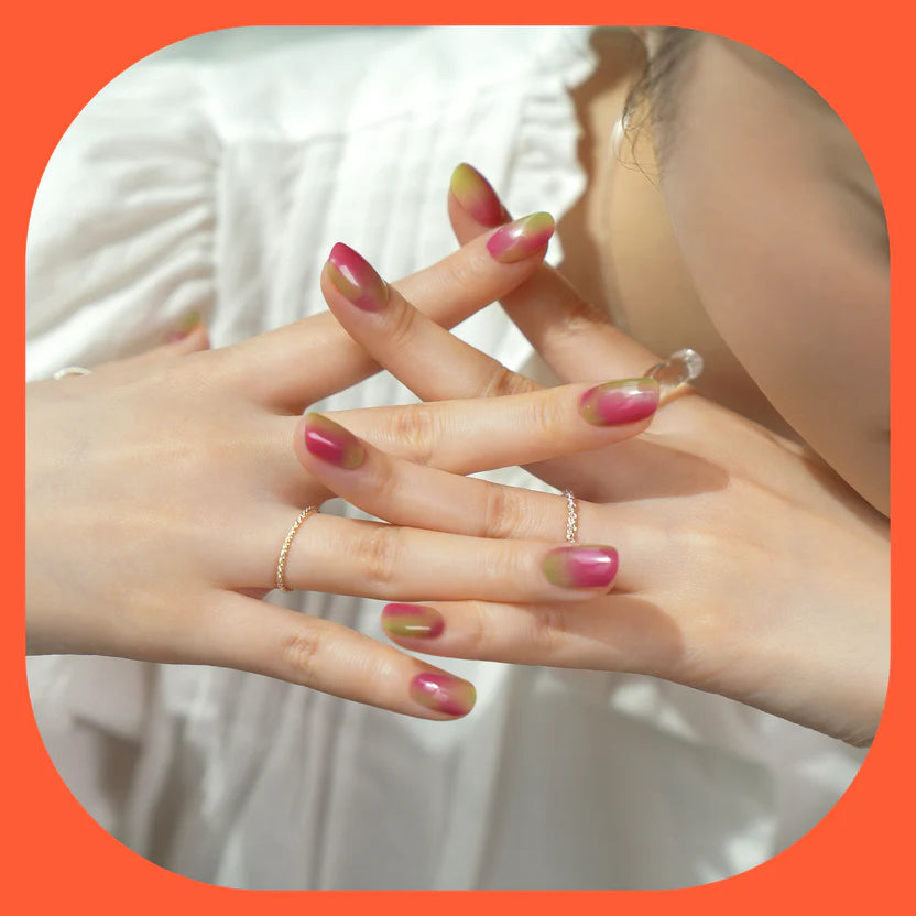 Hey, Let’s Go Tan-UV Nail Wraps-Blush&Cherry - Blush and Cherry - Heyhae UV Gel Folien - Premium Solar