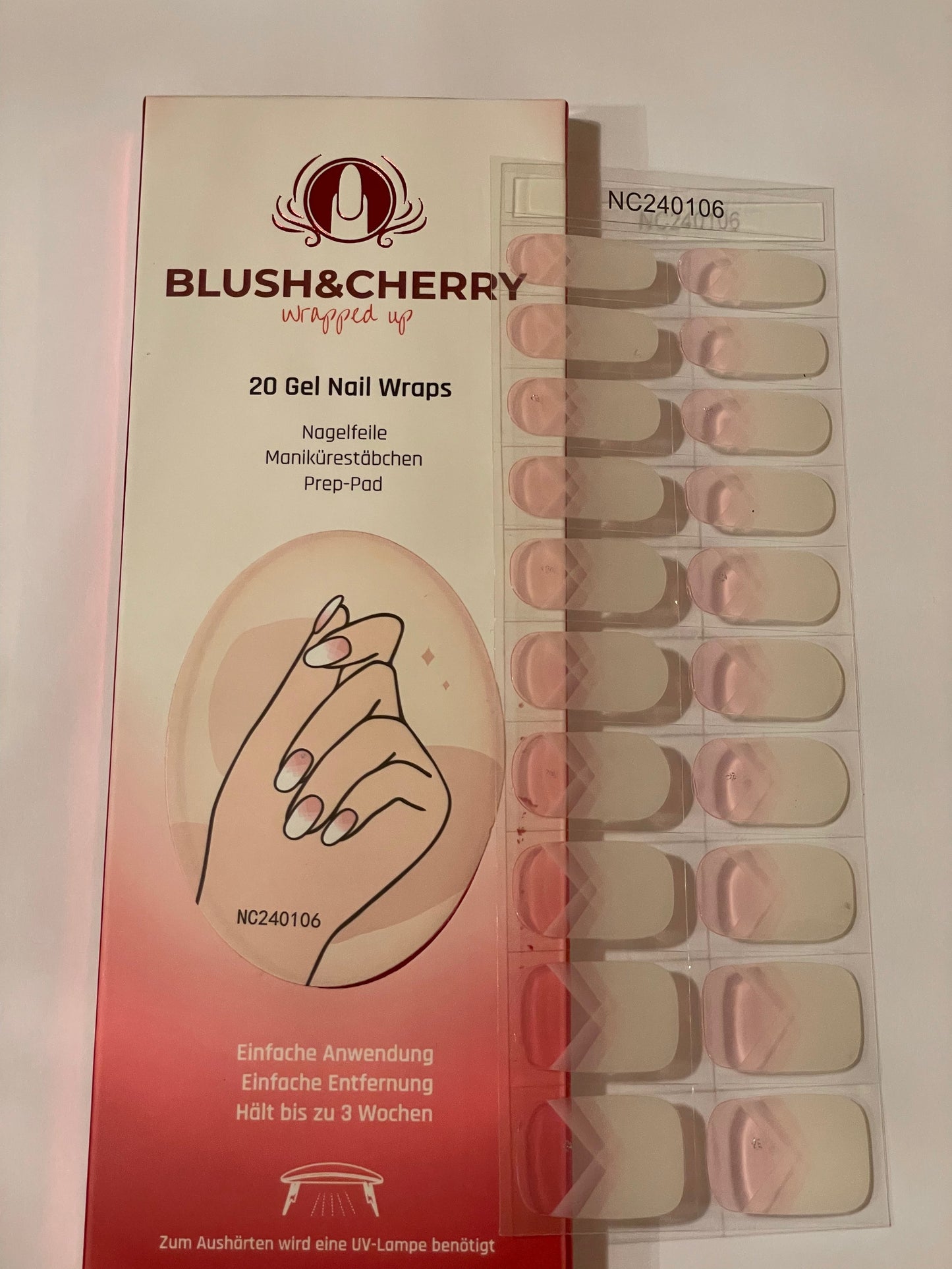 UV Glass Veil 20er-Blush&Cherry-Blush and Cherry - UV Gel Folien