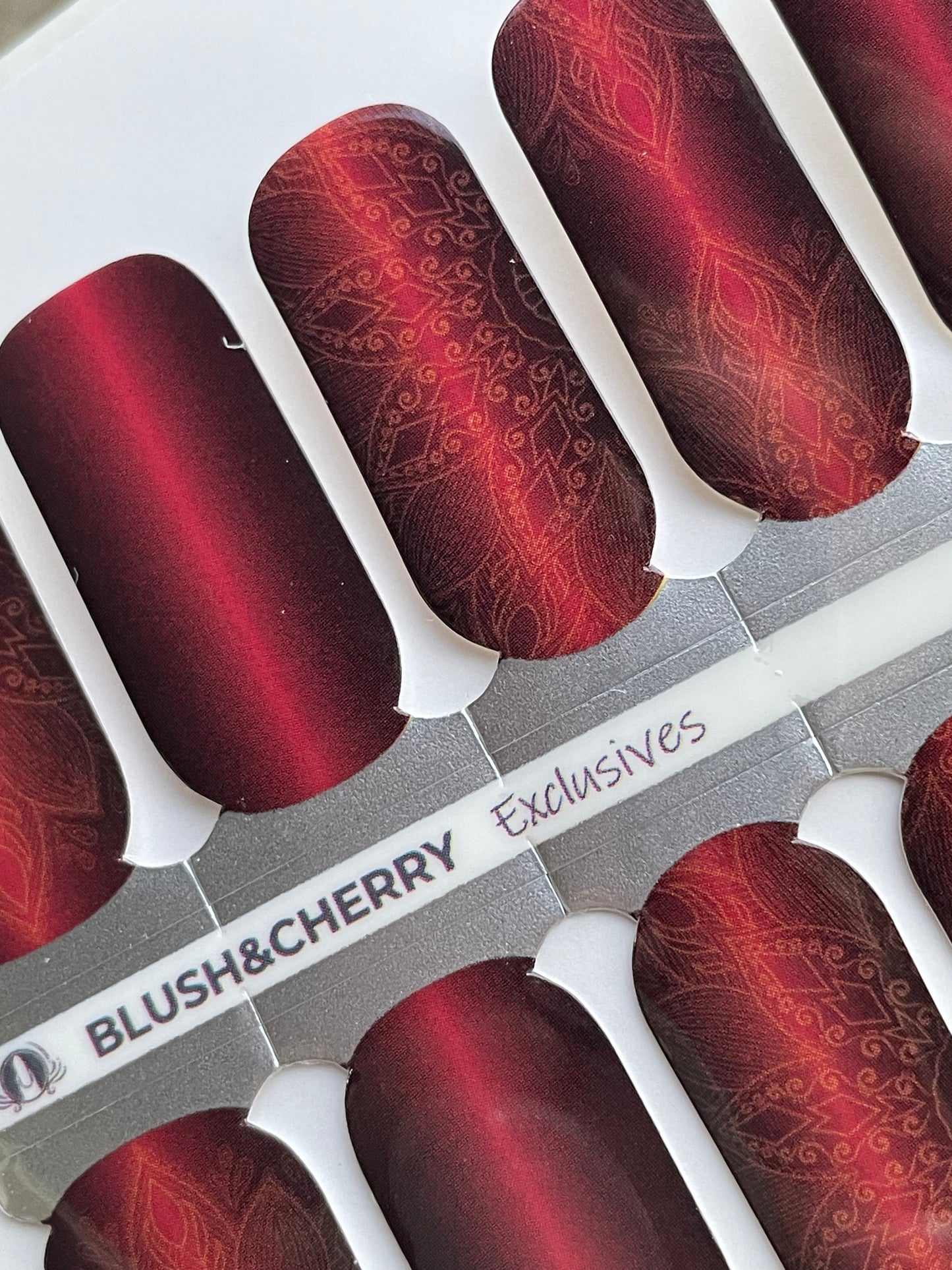 Grapevine Fires 16er-Blush&Cherry-Exklusiv-Blush&Cherry-Blush and Cherry-Nagelfolien-Non UV-Ohne UV