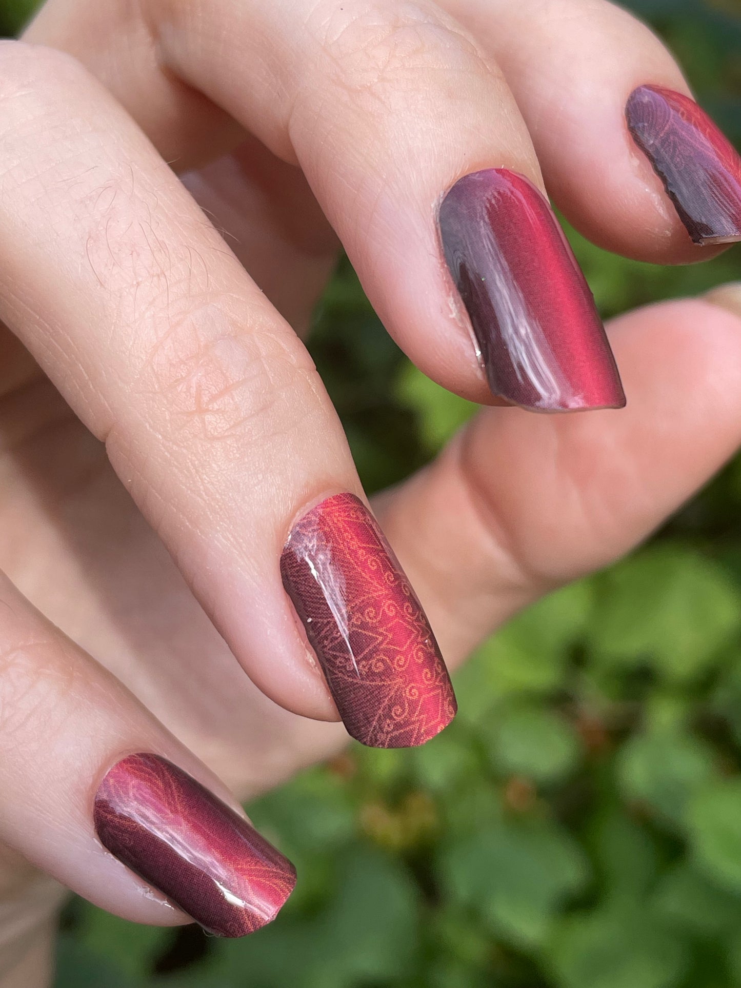 Grapevine Fires 16er-Blush&Cherry-Exklusiv-Blush&Cherry-Blush and Cherry-Nagelfolien-Non UV-Ohne UV