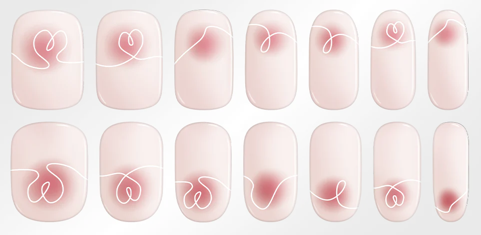 Hayhae-UV Nagelfolien-Premium- Nail wrap - Deutschland - uv gel nagelfolien - Hey, Make Me Blush-Blush&Cherry - Blush and Cherry