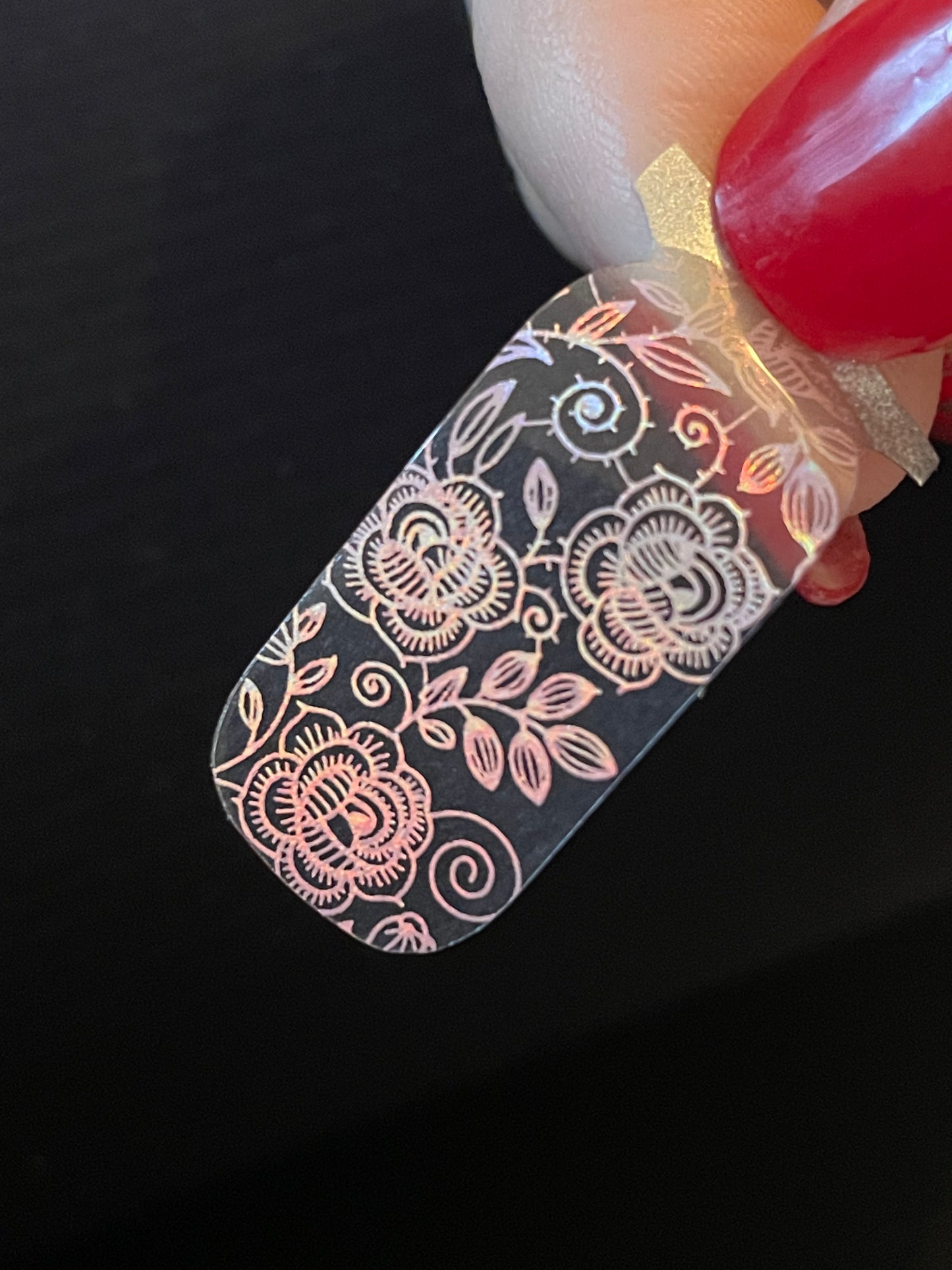 Holo Rose 16er Overlay-Blush&Cherry - Blush and Cherry - Nagelfolien ohne UV