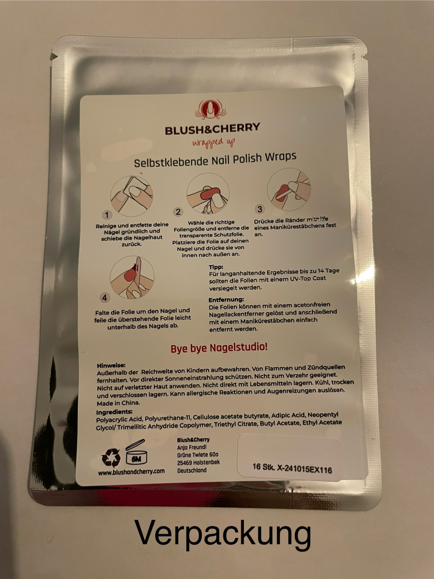 Early Bird 16er-Blush&Cherry - Blush and Cherry - Nagelfolien ohne UV