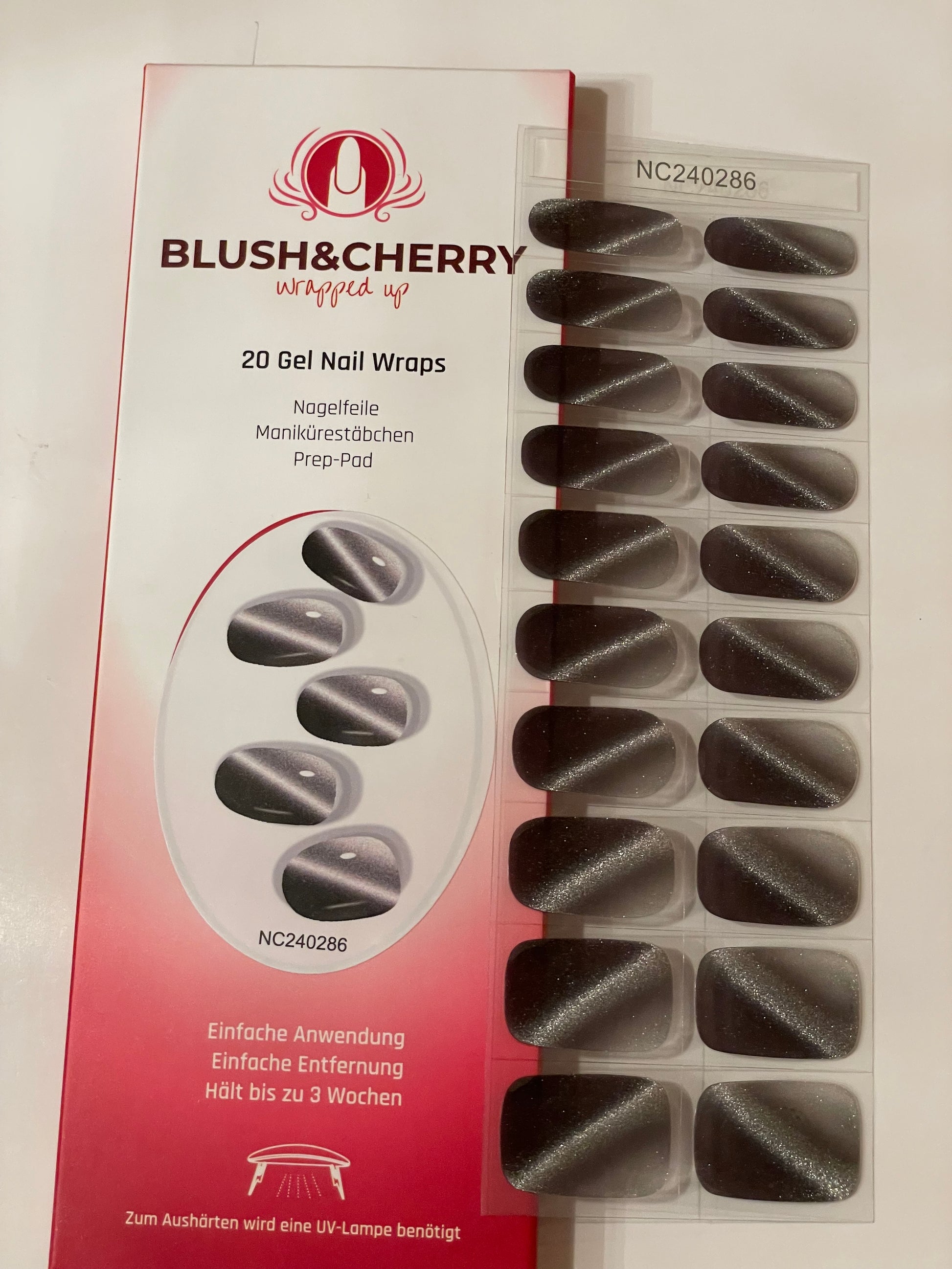 UV Silver Smoke 20er-Blush&amp;Cherry-Blush and Cherry - UV Gel Folien