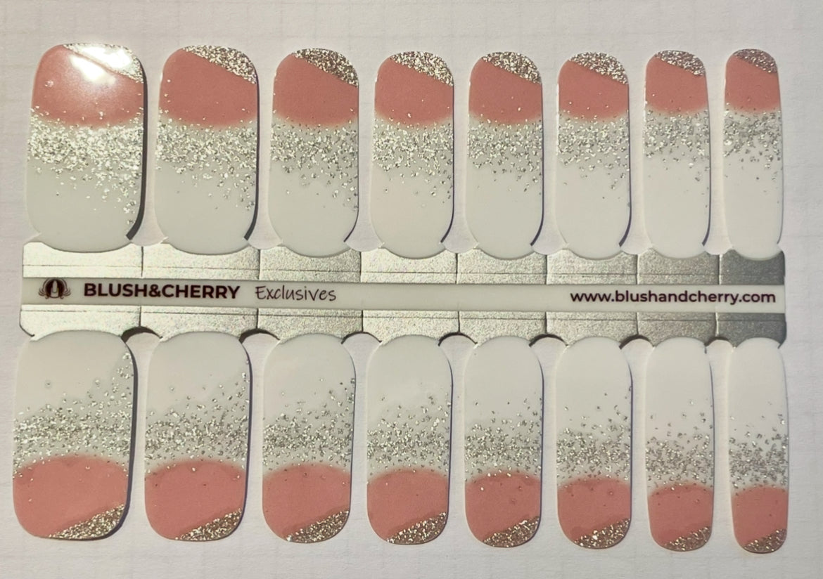 Dazzling French 16er-Blush&Cherry-Exklusiv-Blush&amp;Cherry-Blush and Cherry-Nagelfolien-Non UV-Ohne UV