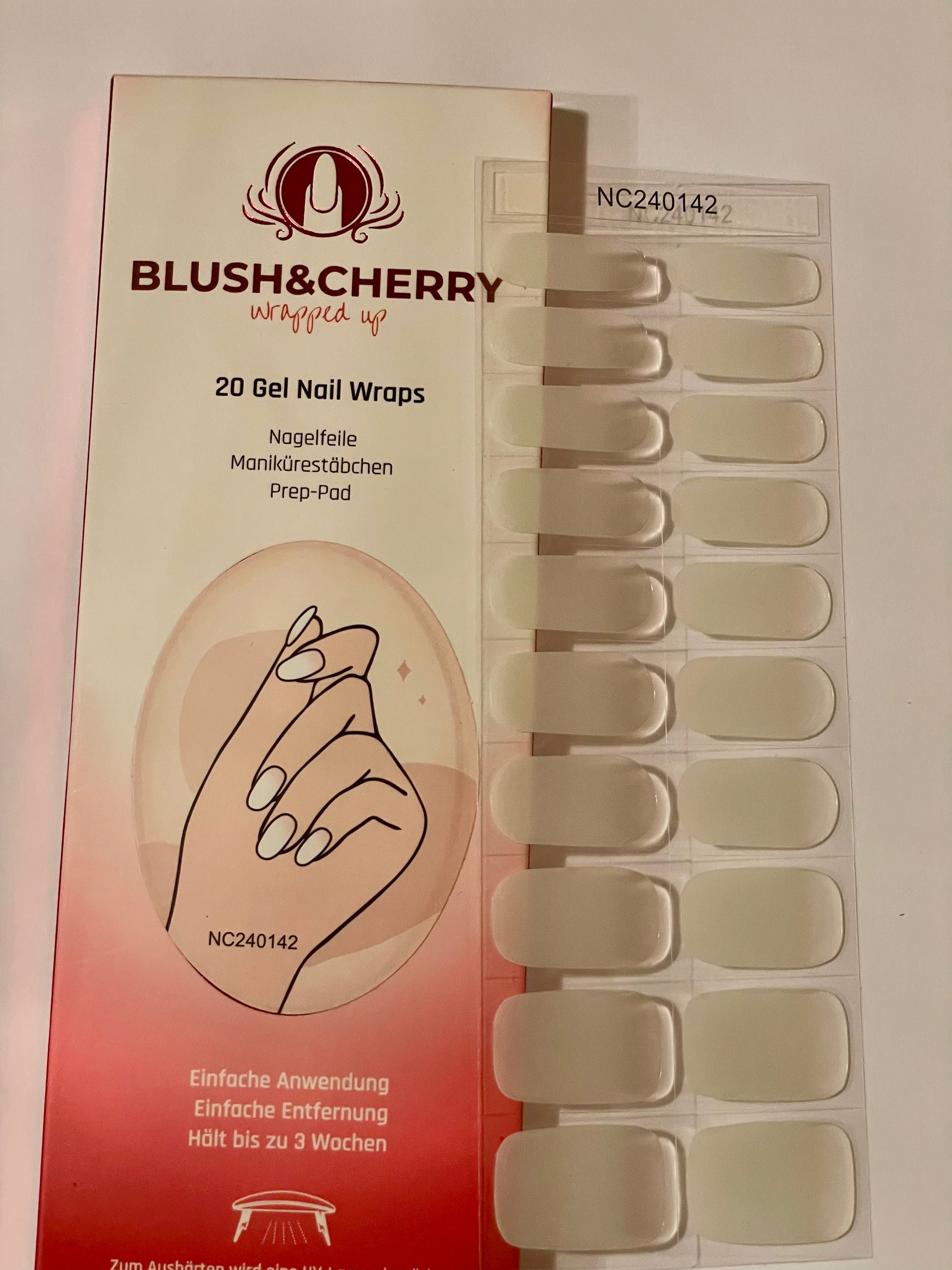 UV Seamless White 20er-Blush&Cherry-Blush and Cherry-UV Gelfolie-Nagelfolien-Nail wraps