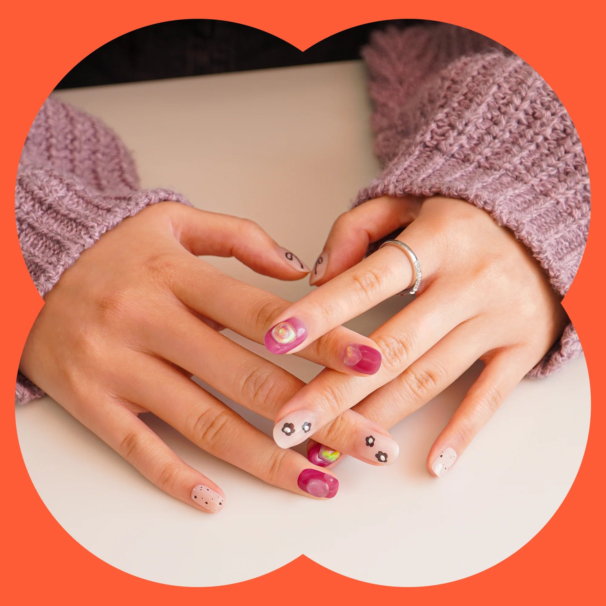 Hey, Let’s Be Friends-Blush&amp;Cherry - Blush and Cherry - Heyhae UV Gel Folien - Premium Solar
