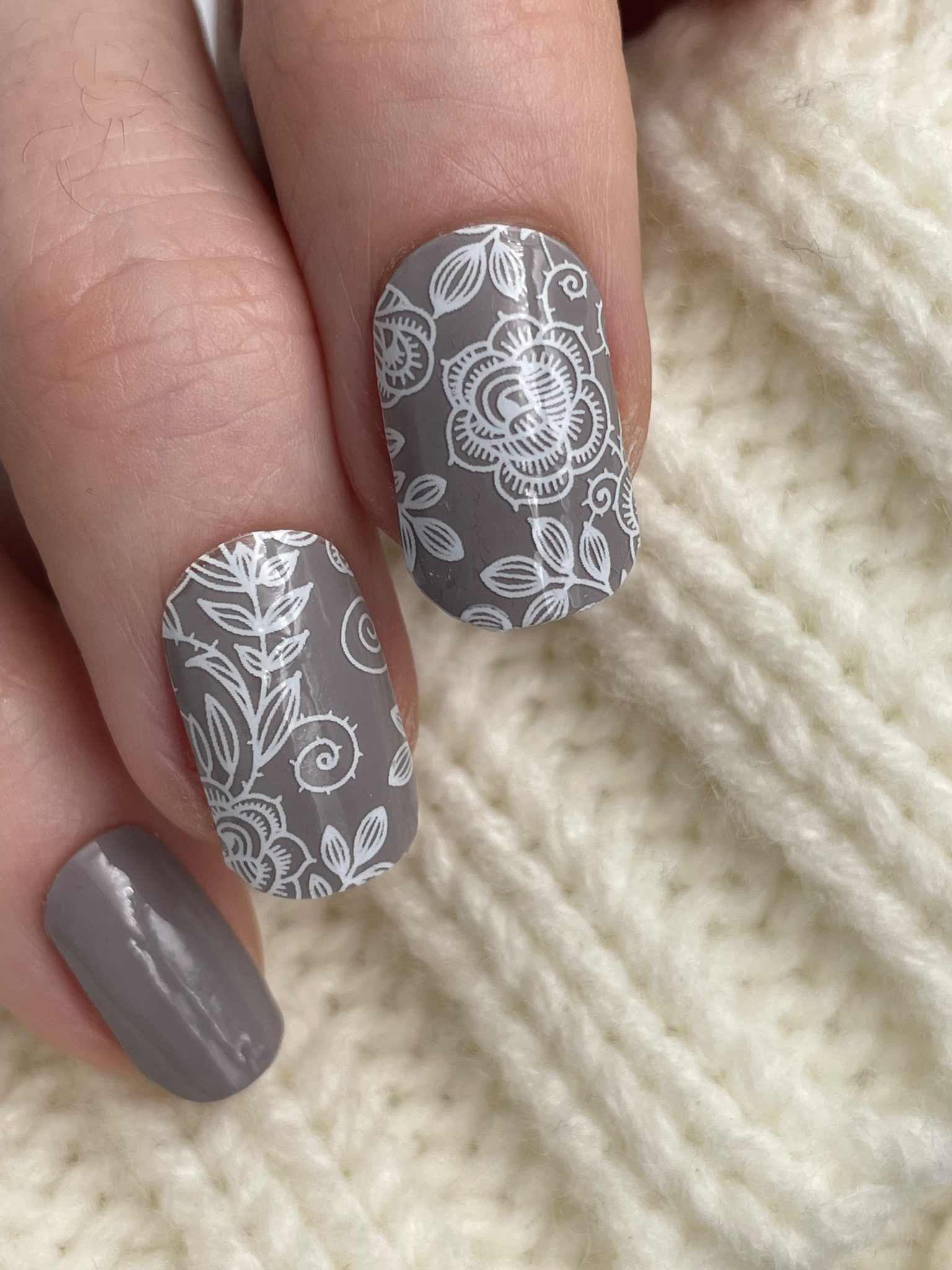 Nagelfolie Nail wraps Brocade Overlay Blush&Cherry