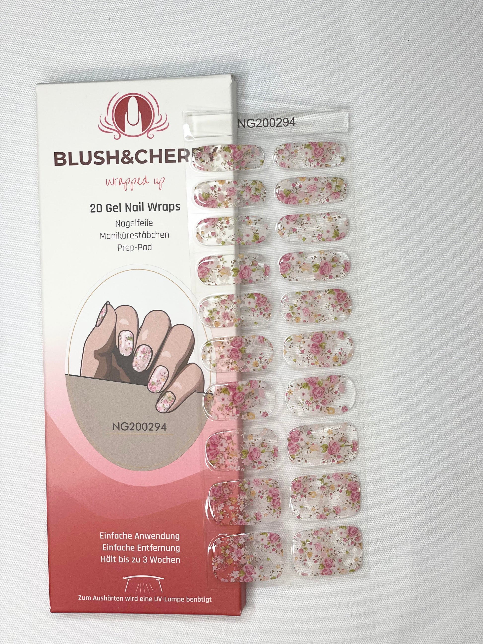 UV Gelfolie Nagelfolie Nail wraps Blush&Cherry Rosengarten