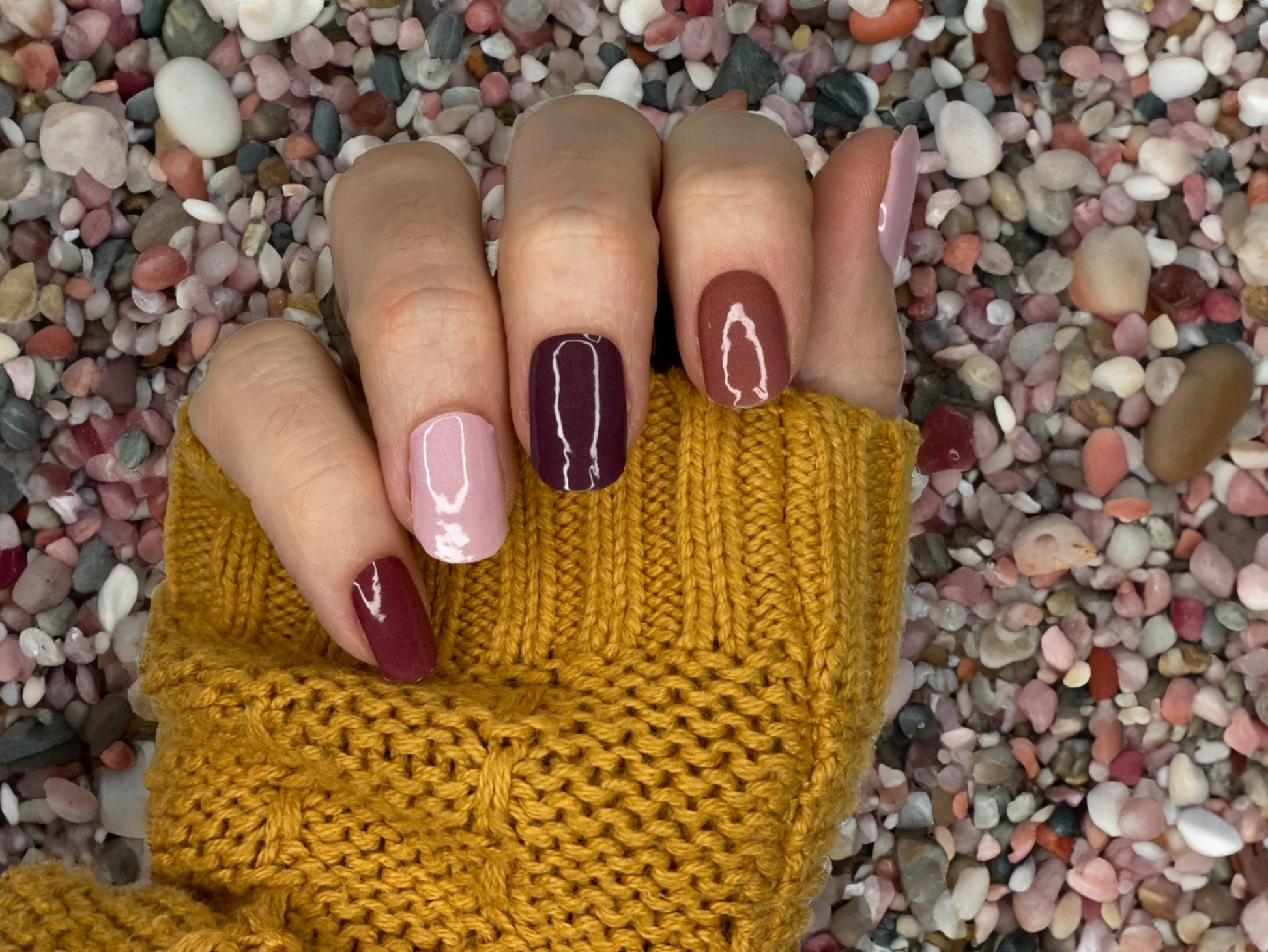 Nagelfolie Nail wraps Blush&Cherry Pebbles