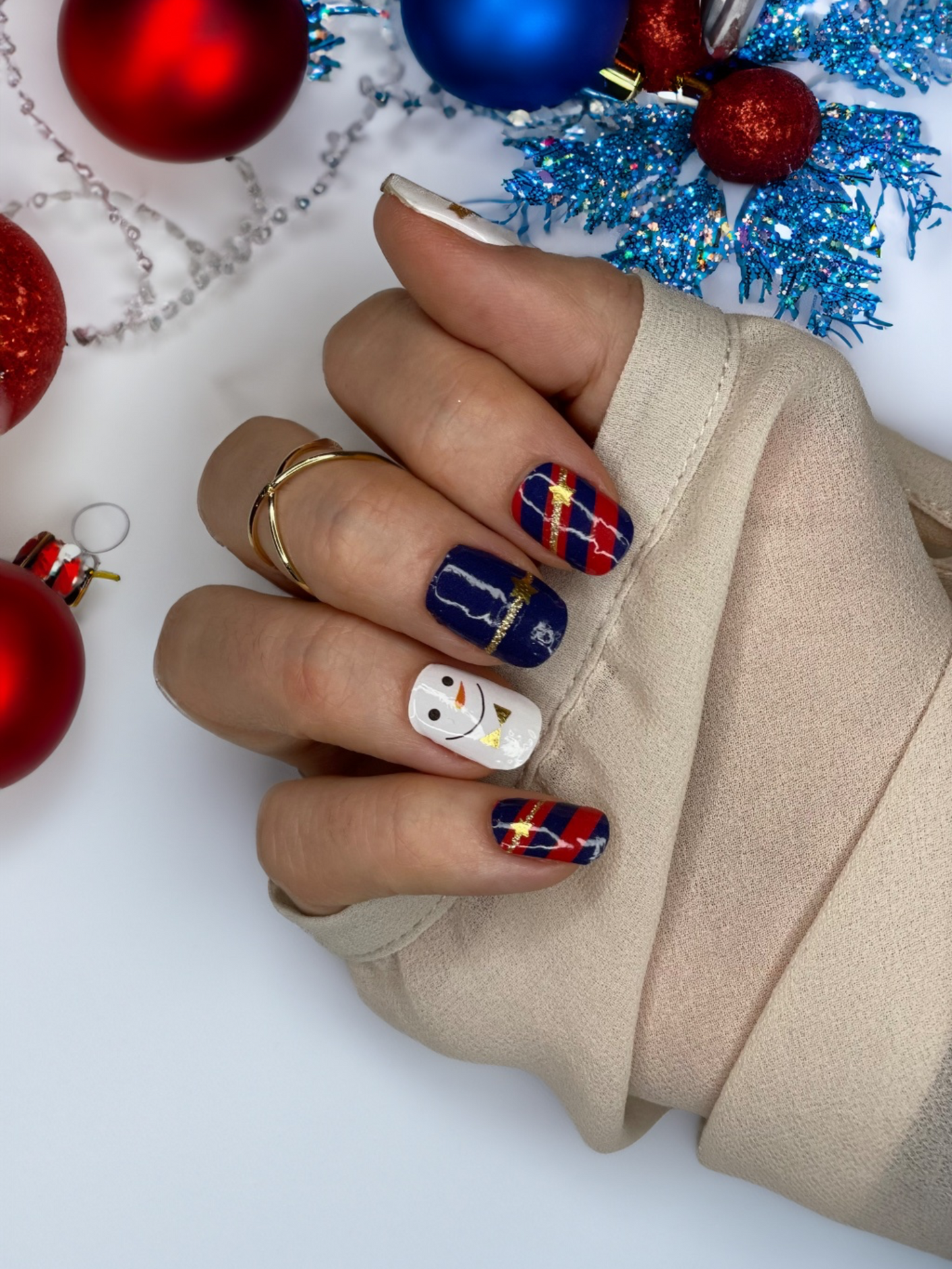 Nagelfolie Nail wraps Blush&Cherry Little Snowman